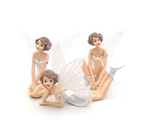 Fairies Figurines Angel Girl Cake Topper DIY Birthday Wedding Cake Decoration Set of 3