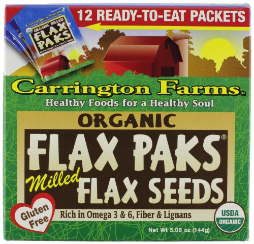 Carrington Farms Organic Ground Milled Flax Seed 12 Count Easy Serve Packet