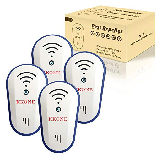 KKONE Ultrasonic Pest Repeller 4 Packs 2020 Upgraded Pest Control Reject Devices Electronic Plug in Repellent Defender Home Indoor for Rat Mosquito Mice Spider Ant Roaches Bugs Flea Insect