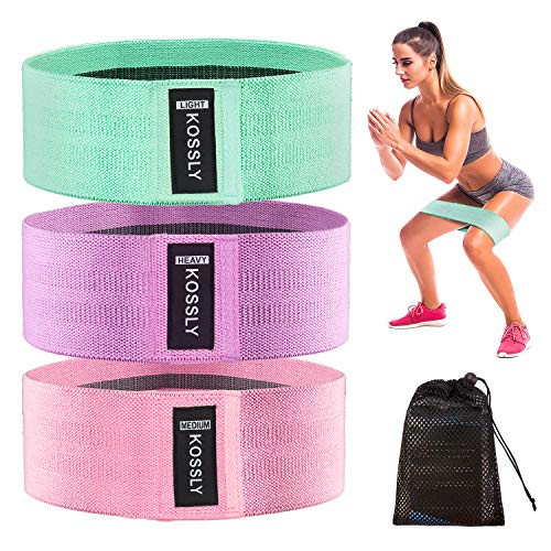 KOSSLY Resistance Exercise Bands Non Slip Workout Booty Bands Set for Butt Legs Glutes Fabric Hip Exercise Bands for WomenResistance Loops Band KOSSLY Resistance Exercise Bands Non Slip Workout Booty Bands Set for Butt Legs Glutes Fabric Hip Exercise Bands for WomenResistance Loops Band