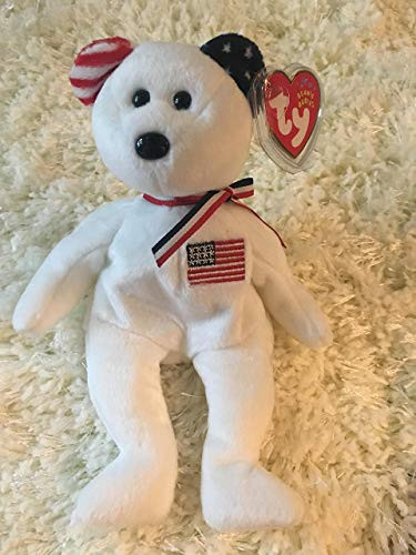America White The Bear  Ty Beanie Baby by Ty