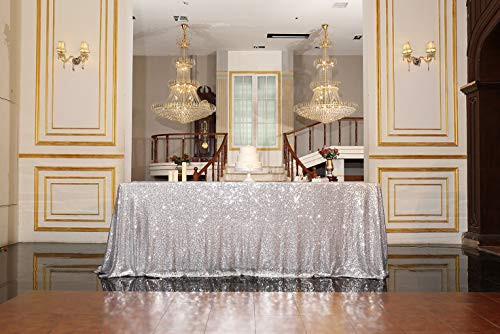 PartyDelight Sequin Tablecloth Rectangular 60x102 Silver