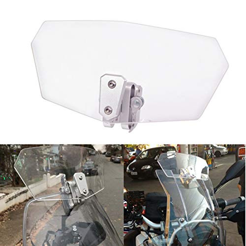 Goldfire Universal Motorcycle Windshield Airflow Adjustable Windscreen Wind Deflector for Kawasaki BMW Benelli KTM Triumph ?Color Clear?