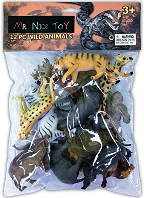 Mr Nice Toy 12 Piece Wild Animal Set Assortment 3 to 4 figures Mr Nice Toy 12 Piece Wild Animal Set Assortment 3 to 4 figures