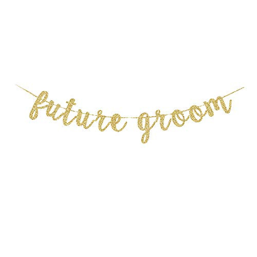 Future Groom Banner Engagement Party BachBachelorStag Party Decors Shiny Gold Gliter Paper Backdrops Signs