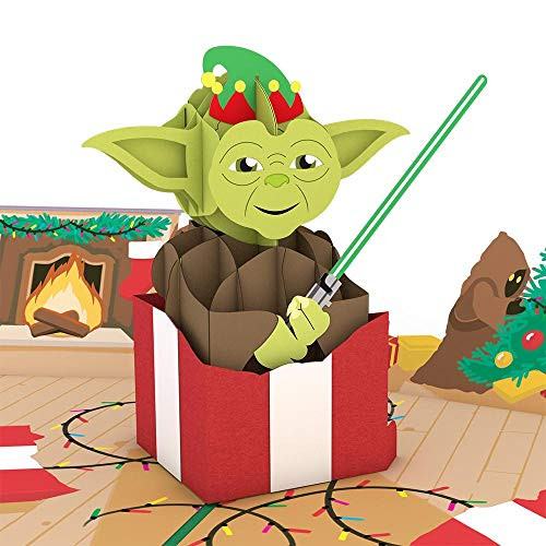Star Wars Yoda Present Pop Up Card, 3D Card, Holiday Card, Greeting Card