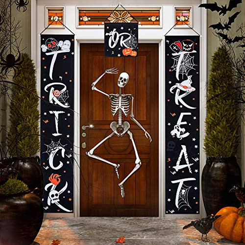 Huishang Halloween Decorations Outdoor Trick or Treat Halloween Signs Banner for Front Door Indoor Home Decor Porch Decorations Halloween Welcome SignsSetBTrick or Treat Huishang Halloween Decorations Outdoor Trick or Treat Halloween Signs Banner for Front Door Indoor Home Decor Porch Decorations Halloween Welcome SignsSetBTrick or Treat