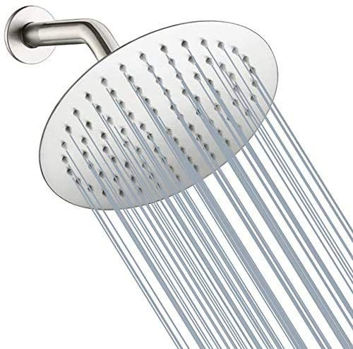 High Pressure Shower Head Yifinessyi 10 Inch Round Stainless Steel Shower Head Rain Shower Heads Brushed Nickel Ultra Thin Rainfall Bath Shower 12 Connection High Pressure Shower Head Yifinessyi 10 Inch Round Stainless Steel Shower Head Rain Shower Heads Brushed Nickel Ultra Thin Rainfall Bath Shower 12 Connection