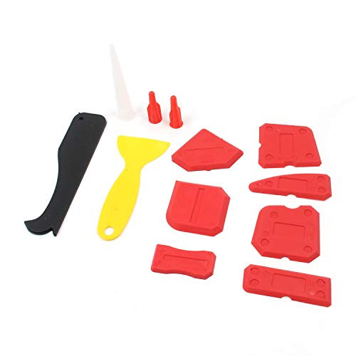MTMTOOL 12 Pieces Caulking Tool Kit Red Silicone Sealant Finishing Tool Grout Scraper Caulk Remover Caulk Nozzle and Caulk Caps MTMTOOL 12 Pieces Caulking Tool Kit Red Silicone Sealant Finishing Tool Grout Scraper Caulk Remover Caulk Nozzle and Caulk Caps