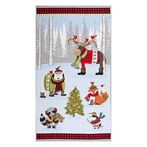 Wilmington Prints Wilmington Cozy Critters Large 24 Panel Fabric Multi