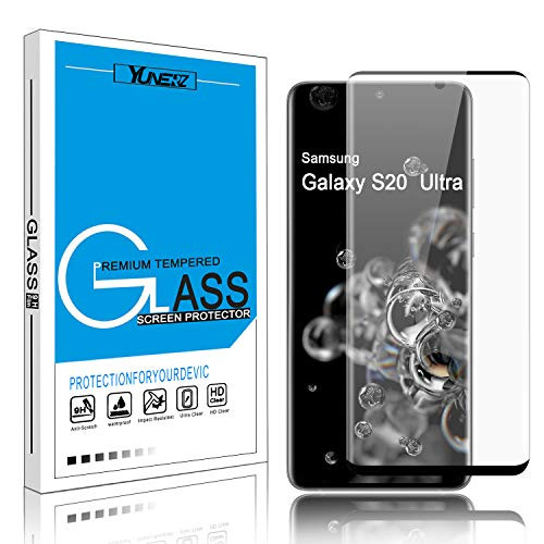 Samsung Galaxy S20 Ultra Screen Protector Yunerz Support Fingerprint Sensor Full Screen Coverage Tempered Glass Screen Protector for Samsung Galaxy S20 Ultra 5G 69inch 2020 Black