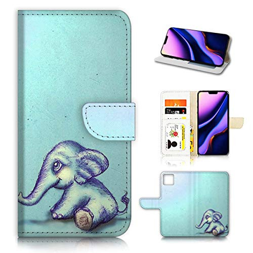 for iPhone 11 Designed Flip Wallet Phone Case Cover A8130 Babe Elephant