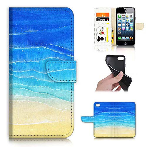 Ajour Pty Ltd for iPhone 8 iPhone 7 iPhone SE 2 2020 Designed Flip Wallet Phone Case Cover A21902 Summer Blue Sea Beach 21902