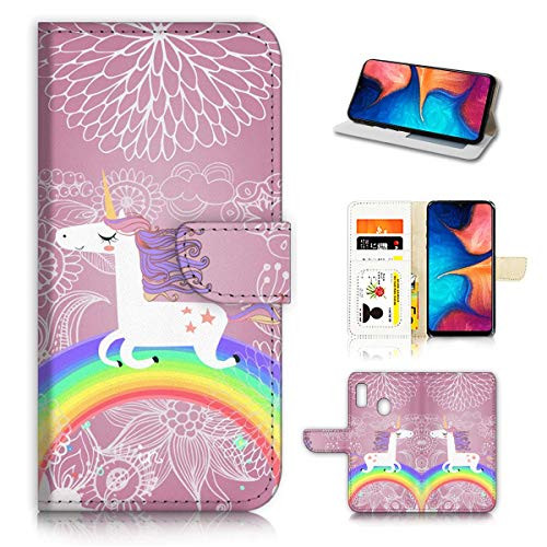 for Samsung A20 A30 Galaxy A20 A30 Designed Flip Wallet Phone Case Cover A21940 Unicorn Horse Rainbow 21940