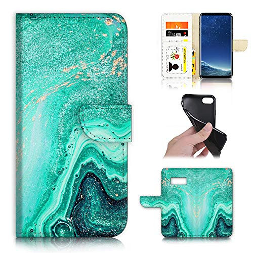 for Samsung S7 Edge Galaxy S7 Edge Designed Flip Wallet Phone Case Cover A22006 Emerald Marble Crystal 22006