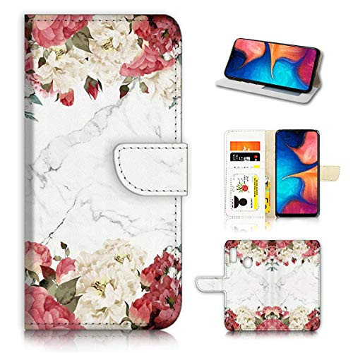 for Samsung A20 A30 Galaxy A20 A30 Designed Flip Wallet Phone Case Cover A21992 Flower Marble