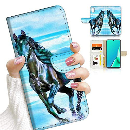 for Samsung A01 Galaxy A01 Designed Flip Wallet Phone Case Cover A20254 Abstract Horse