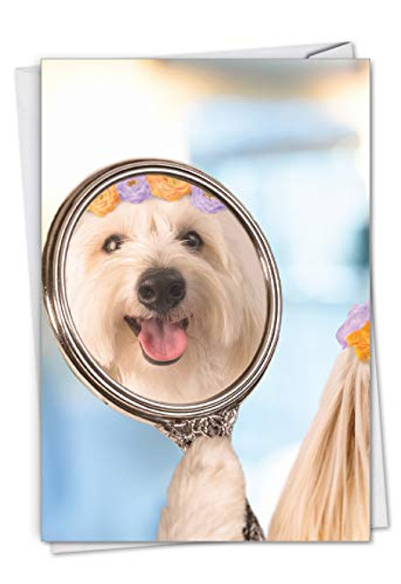 NobleWorks Fairest Dog Cute Happy Birthday Card for Girls Kids Adorbale Pet Dog Animal Notecard C3214BDG NobleWorks Fairest Dog Cute Happy Birthday Card for Girls Kids Adorbale Pet Dog Animal Notecard C3214BDG