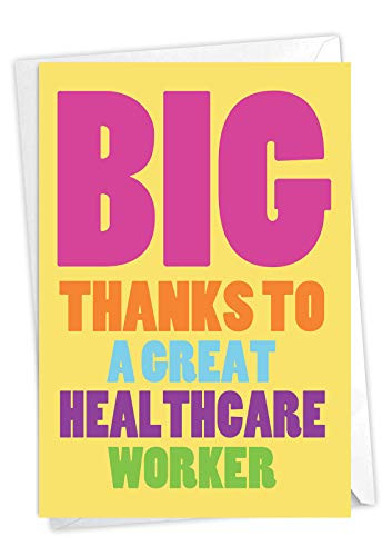NobleWorks  Thank You Card for Healthcare Worker  Gratitude Greeting Notecard Hospital Quarantine  Great Healthcare Worker C3722TYG