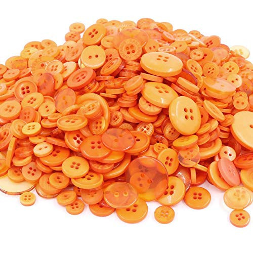 TangTanger 600 Pcs Assorted Size Resin Buttons 2 and 4 Holes Round Craft for Sewing DIY Crafts Childrens Manual Button Painting Orange TangTanger 600 Pcs Assorted Size Resin Buttons 2 and 4 Holes Round Craft for Sewing DIY Crafts Childrens Manual Button Painting Orange