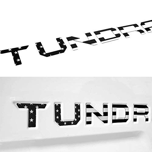 Tailgate Insert Letters Compatible for Tundra 2014 2015 2016 2017 2018 2019 2020 3D Raised  Strong Adhesive Decals Letters Tailgate Emblems Inserts Letters  Black American Flag