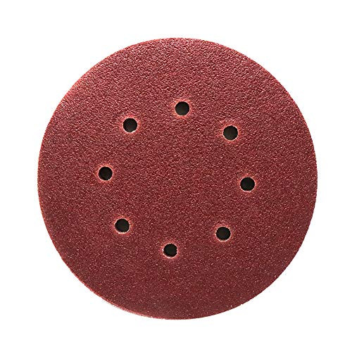 Rannb 40 Grit Sanding Discs Hook and Loop Sandpaper 7 Inch Dia 8 Hole Pack of 20