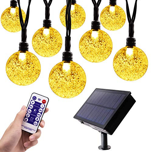 Globe Solar Outdoor String Lights 21FT 30 LED String Lights Solar Powered String Lights Patio Lights with Remote 8 Modes for Halloween Christmas Wedding Party Garden Gazebo Yard Bistro Warm White Globe Solar Outdoor String Lights 21FT 30 LED String Lights Solar Powered String Lights Patio Lights with Remote 8 Modes for Halloween Christmas Wedding Party Garden Gazebo Yard Bistro Warm White