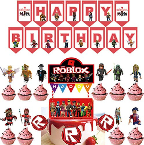 28pcs Roblox Party Supplies for Roblox Game Theme Happy Birthday Party Banner Decorations for Roblox Birthday Cupcake Topper 28pcs Roblox Party Supplies for Roblox Game Theme Happy Birthday Party Banner Decorations for Roblox Birthday Cupcake Topper