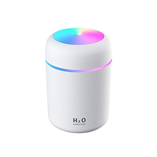 Cool Mist Humidifier 300ml Mini Portable Humidifier with Multicolor LED Night Light 2 Mist Mode and Auto ShutOff Personal Desktop Humidifier for Home Office Nursery Super Quiet?White?