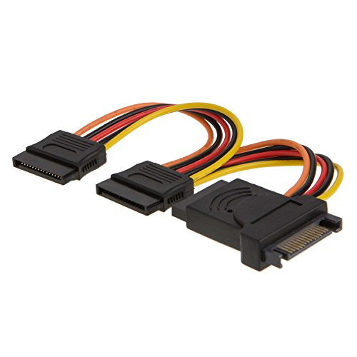 SATA 15pin Power Cable CableCreation 6inch SATA 15Pin Male to 3x15Pin Female Power Extension Y Splitter Cable Adapter