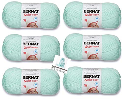 Bernat Softee Baby Yarn  6 Pack with Pattern Mint