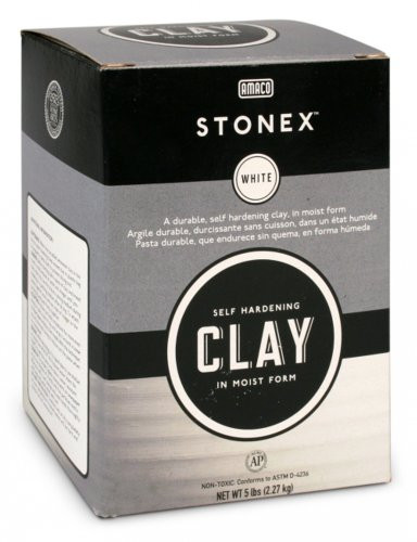 AMACO Stonex Self-Hardening Clay, 5-Pound, White