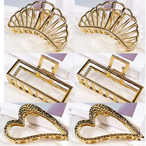 ACCOCO 6PCS Large Metal Hair Claw Clips Hair Catch Barrette Jaw Clamp Nonslip Hair Catch Jaw Clamp for Women Half Bun Hairpins for Thick HairGold ACCOCO 6PCS Large Metal Hair Claw Clips Hair Catch Barrette Jaw Clamp Nonslip Hair Catch Jaw Clamp for Women Half Bun Hairpins for Thick HairGold