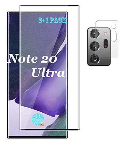 Note 20 Ultra Screen Protector Tempered Glass 21 Pack and Camera Lens Protector Case Friendly Support Fingerprint Unlock 9H Hardness 3D Full Coverage Bubble Free for Samsung Galaxy Note 20 Ultra