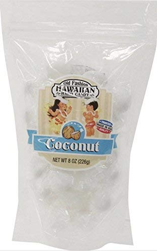 Coconut Old Fashion Hard Candy Hawaii 8 Ounce Resealable Bag