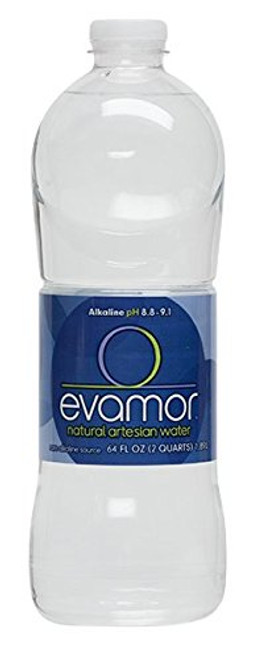 Evamor Natural Alkaline Artesian WaterAlkaline Natural Artesian Water Plastic Water Bottles Recyclable 64 Fl Oz Pack of 4