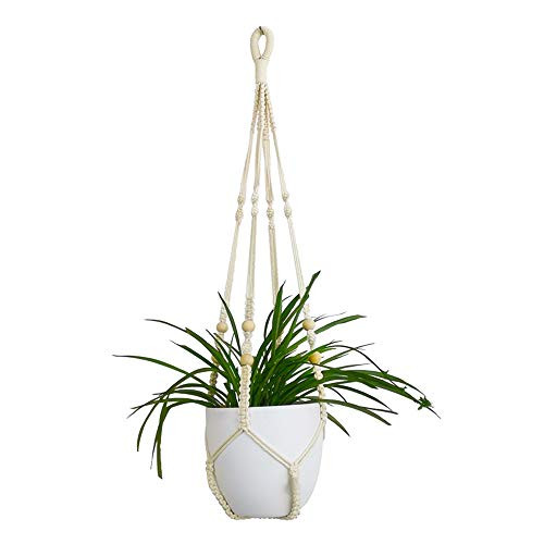 Macrame Plant Hangers Hanging Planter Basket with Wood Beads No Tassels for Indoor Outdoor Home Decor 43 Inch