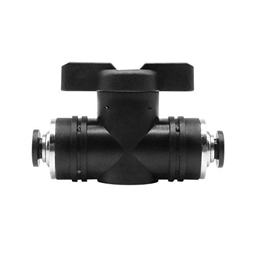 14 x 14 OD Push to Connect Fitting Air Flow Control Valve Pneumatic Ball Valve Air Tube Hand Valve Straight Quick Connect Union