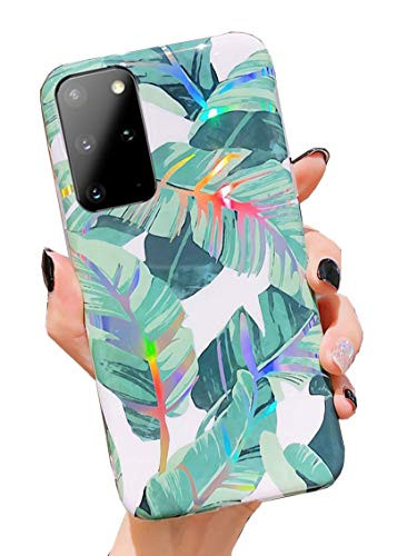 Galaxy S20 Plus CaseDuolaa Samsung S20 Protective Cover Phone Case for Women Girls Glitter Bling Slim Fit Shockproof Soft Silicone Clear TPU Bumper Case for Samsung Galaxy S20 Plus 5GBanana Leaf