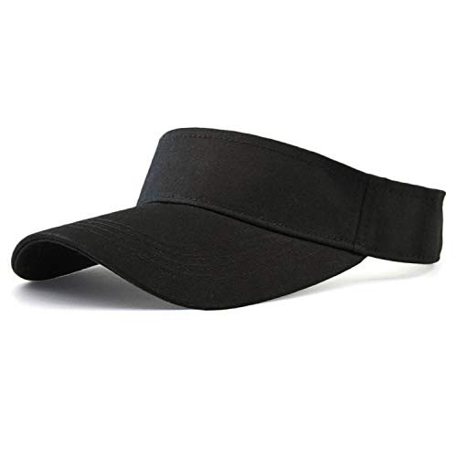 HH HOFNEN Sports Sun Visor Hats Twill Cotton Ball Caps for Men Women Adults Kids #2 Dark Black