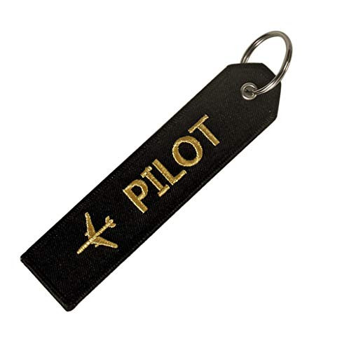 Novah Pilot Embroidered Keychain Flight Crew Aviation Keychain Black