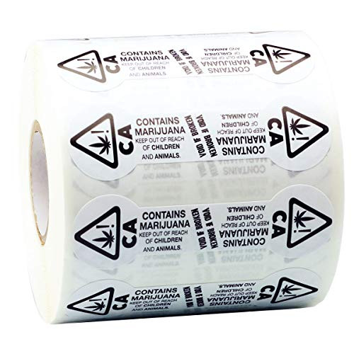 Dragon Chewer California Universal Symbol Tamper Evident Compliant Identification Stickers 25 x75  1000 Labels