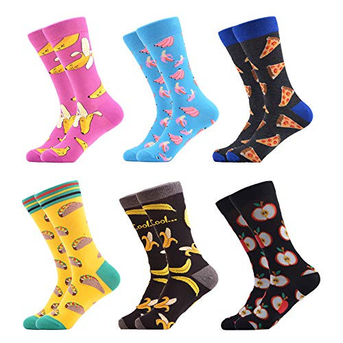 WeciBor Mens Funny Pattern Fruit Style Combed Cotton Casual Socks