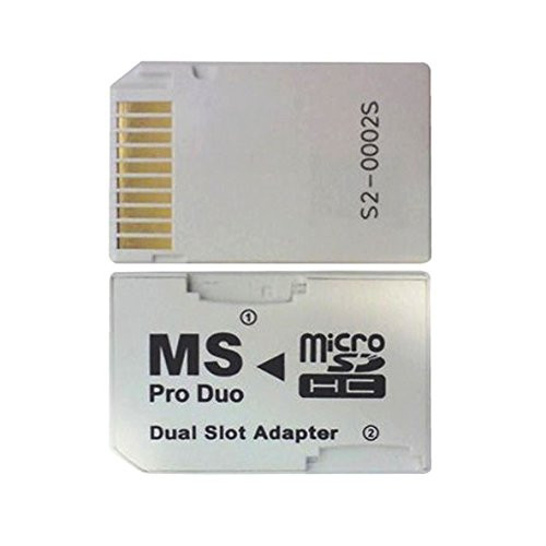 Gonioa Micro SD TF to Memory Stick MS Pro Duo PSP Card Dual 2 Slot Adapter Converter White Gonioa Micro SD TF to Memory Stick MS Pro Duo PSP Card Dual 2 Slot Adapter Converter White