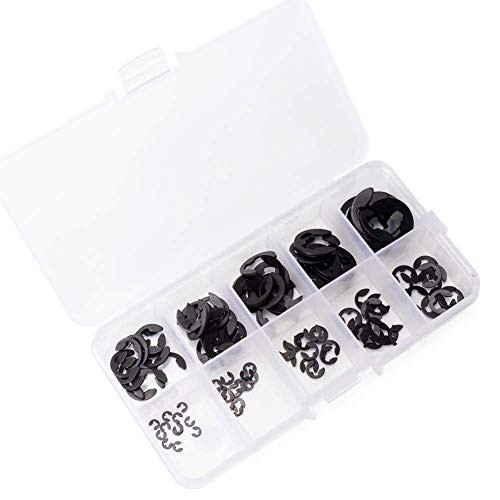 120PCS Internal Snap Ring Assortment Kit EClip Retaining Snap Washer Hardware Circlip Retaining Ring Set for Industrial Fasteners