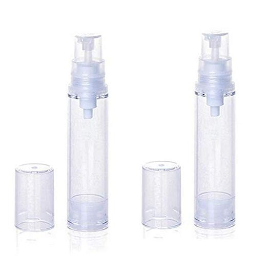 TOPWEL 10ml Empty Clear Refillable Airless Vacuum Pump Cream Lotion Bottle 5pcs