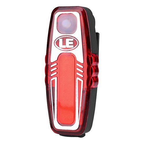 LE USB Rechargeable LED Safety Lights Super Bright Bike Rear Tail Light 6 Lighting Modes Water Resistant IPX4 Easy Installation Red Safety Cycling Light