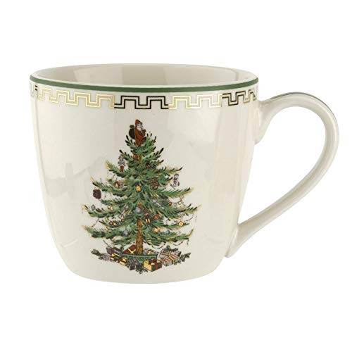 Spode Christmas Tree White Gold Mug 16Oz