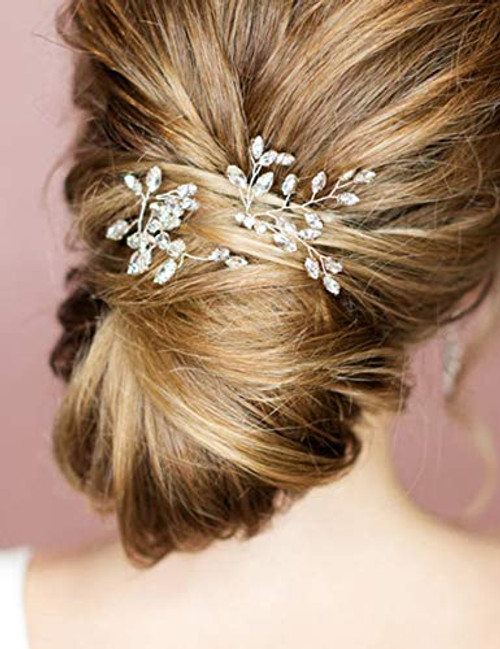 BERYUAN Rhinestone Leaf Hair Pins Crystal Headpiece Wedding Women Hair Bridesmaids Hair Accessory Accessories Prom Hair Dress 2pcs silver BERYUAN Rhinestone Leaf Hair Pins Crystal Headpiece Wedding Women Hair Bridesmaids Hair Accessory Accessories Prom Hair Dress 2pcs silver