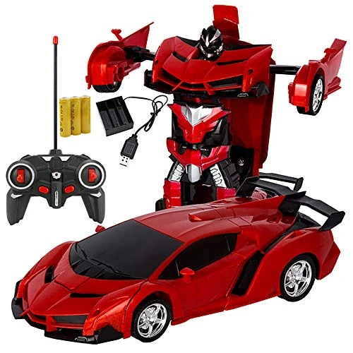 Xplanet RC Car for Kids Transform Car Robot Toy OneButton Deformation Car Model Toy 118 Transformation Remote Control Vehicle for Children Perfect for Birthday Gift